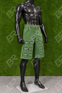 Visioary <b>Green</b> Cargo <b>Shorts</b> <b>Men</b> Mid Waist Multi Pocket Denim Summer Casual Utility Style Breathable Regular Fit - Product Image 2