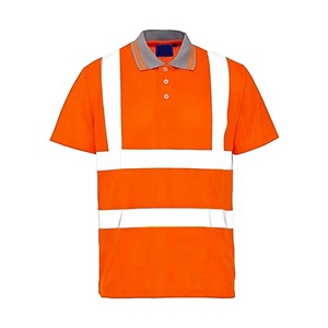 Combinaison de travail réfléchissante à manches courtes pour hommes/unisexe, pour les travailleurs du bâtiment, avec logo imprimable, respirante, en polyester - Product Image 4
