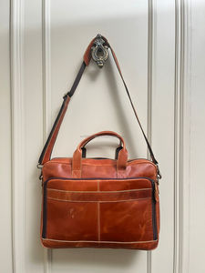 Nouveau Western réel fait à la main en cuir véritable Crunch sac de messager étui pour ordinateur portable porte-fichier sacs de bureau unisexe décontracté sacs à bandoulière - Product Image 3