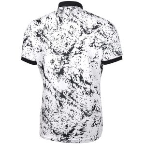 Chemise à manches courtes bleue pour homme, en tissu tricoté respirant 100% polyester, séchage rapide, coupe classique, décontractée - Product Image 4