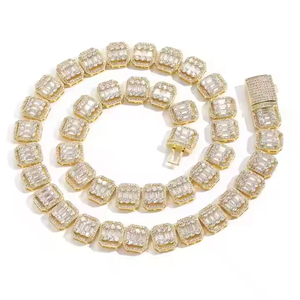 Evanex Cadena de Joyería de Plata 925 de Moda, Collar Brillante con Incrustaciones de Diamantes, Regalo para Fiesta, Joyería Hip Hop, Cadena de Tenis Cuadrada - Product Image 4