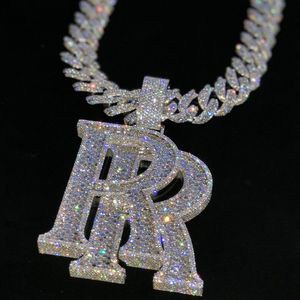 Pendentif en moissanite de forme géométrique, plaqué rhodium, en argent sterling 925, taille personnalisée, style hip-hop, haute qualité, certifié IGI - Product Image 2