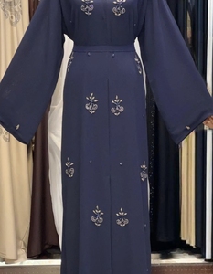 Abaya Tradicional Islámica Negra para Mujer, Estilo Saudí, de Poliéster Transpirable, Largo hasta el Tobillo, para Primavera, Venta al Por Mayor en Dubái - Product Image 4