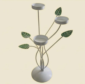 Support à bougie en métal noir Moradabad Art Metal Ware, design feuille, 35 cm de hauteur, résistant à la chaleur, décoration d'intérieur, durable, forme irrégulière - Product Image 6