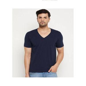 Camiseta Clásica Personalizada para Hombre con Cuello en V, 100% Algodón, Anti-Pilling, Manga Corta, Diseño Elegante para Uso Diario en Casa y al Aire Libre - Product Image 1