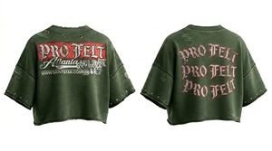 Camiseta Corta Personalizada con Efecto Desgastado, Unisex, Oversize, Manga Corta, Estilo Punk, Streetwear, Casual, Moda de Verano, 100% Algodón - Product Image 3