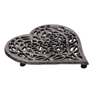 Beaded Base Heart Design Metal Aluminium Trivet Non-Slip Heat Resistant Trivet for <b>Kitchen</b> Table <b>Accessories</b> - Product Image 1