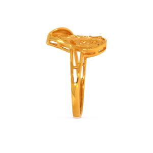 Bague élégante en forme de panier de fleurs dorées, plaquée or, pour femmes, bijoux de mode - Product Image 3