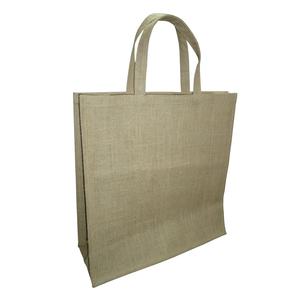 Sac fourre-tout en jute personnalisé avec logo imprimé, poignée longue, laminé PP, prix économique – Offre spéciale - Product Image 1