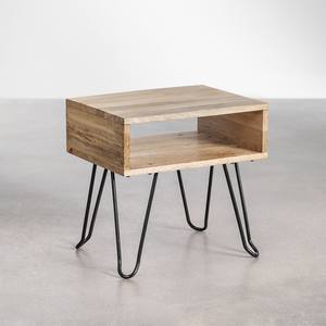 Vandana Amber Structure Pack de 2 mesitas de noche de madera reciclada Tital - Product Image 3