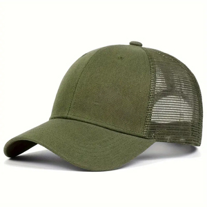 Gorra de Béisbol Unisex Negra de Malla, 6 Paneles, Ajustable, Color Sólido, Estilo Casual Deportivo, Primavera Verano, Tejido Transpirable e Impermeable, 3D - Product Image 3
