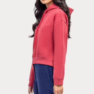 Sudadera con Capucha para Mujer PENTO INDUSTRY, 100% Algodón Felpa, Anti-Pilling, Color Sólido, Manga Larga, Hombros Caídos, Invierno - Product Image 4