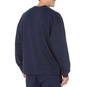 Sudadera de Cuello Redondo Azul Marino para Hombre, Corte Regular, 100% Algodón, Tejido de Punto, Estilo Casual, Otoño, Color Sólido, Manga Larga - Product Image 3