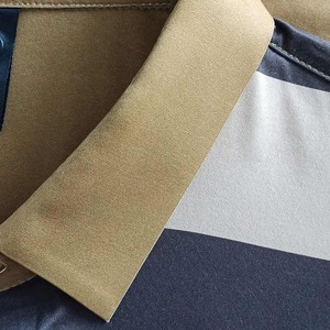 Camisa de Hombre de Lujo Vintage, Sólida, de Poliéster/Algodón, Suave y Transpirable, de Manga Corta, Cuello Alto, Corte Regular, Alta Moda - Product Image 5