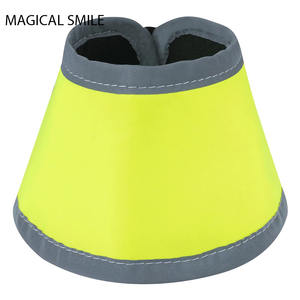 Botas de neopreno para caballos, botas con campanas hechas de material exterior amarillo neón y forro de lana suave con botas con campanas reflectantes. - Product Image 6