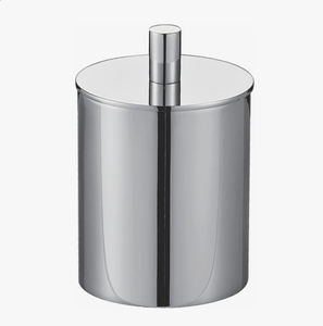 Contenedor cilíndrico moderno de acero inoxidable cromado con tapa para baño, joyería y accesorios, venta al por mayor - Product Image 3