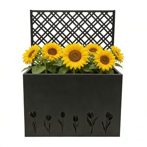 Grande Fioriera in Metallo con Traliccio, Letto da Giardino Rialzato Alto 90 cm x 30 cm, Schermo per la Privacy per Portico e Patio, Altezza 120 cm - Product Image 4