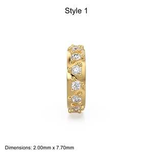 Rondelles en or massif italien 14 carats serties de diamants, Rondelle à breloque, Diamants, Diamants sertis clos, Diamants pavés, Rondelle texturée perlée - Product Image 5