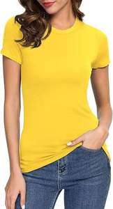 Camisetas de Moda para Mujer, con Logotipo Personalizado, Suaves, Transpirables, de Secado Rápido, para Verano, Corte Ajustado, Manga Corta, Algodón, Colores Personalizados - Product Image 2