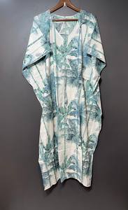 Caftán indio de algodón con estampado floral, vestido largo maxi, ropa de playa, ropa de dormir, pareo para mujer - Product Image 3