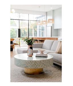 Mesa con Incrustaciones de Hueso de ILAHI, Diseño Moderno con Detalles de Ágata, Almacenamiento Portátil, Muebles para el Hogar - Product Image 4