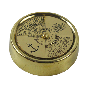Calendrier Nautique Perpétuel Antique en Acrylique Noir et Laiton Brillant, 100 Ans, avec Boussole, Poids de Papier, Article de Voyage Marin, Cadeau - Product Image 3