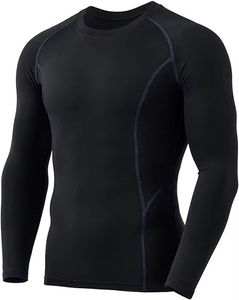 <b>Men</b> <b>Compression</b> <b>Shirt</b> Athletic Base Layer Tight Fit Sportswear Top with Quick Dry Moisture Wicking Fabric <b>for</b> Gym Fitness - Product Image 1