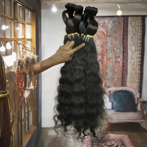 100% Paquete de cabello crudo de templo indio textura de cabello de bebé Super doble dibujado cutículas sin procesar alineadas extensiones de tejido de Trama humana - Product Image 1