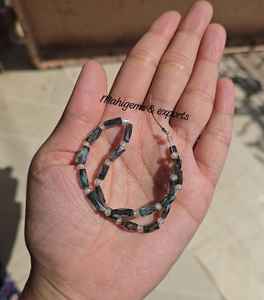 Cuentas redondas y tubulares blancas de 3 mm, 8 pulgadas, hechas a mano para pulseras de cuentas. - Product Image 3