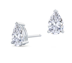 Boucles d'oreilles clous Betterstar personnalisées en diamant taille poire à trois griffes, bijoux en diamant de laboratoire IGI de grand carat - Product Image 1