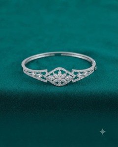 Marquise Cut Flower Cluster <b>Charm</b> American Diamond <b>Bracelet</b> For Women Party Wear Fashion Jewelry <b>Silver</b> Plated <b>Bracelet</b> Supplier - Product Image 4