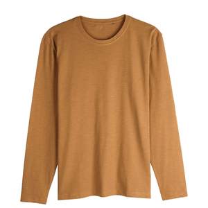 Camiseta de Algodón Grueso para Hombre, Último Diseño, Camiseta de Manga Larga para Hombre, 100% Algodón, Color Sólido, Fabricante de Camisetas Personalizadas OEM - Product Image 1