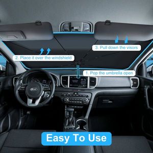 Parasol para Auto de Titanio Plateado de 57x33 Pulgadas, Plegable, Universal, Bloqueador Solar, Protector Contra el Viento y los Insectos, con Bolsa de Transporte para Autos - Product Image 4