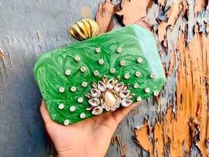 Gold Clutch Purse Luxury <b>Woven</b> <b>Leather</b> Evening Clutch <b>Bag</b> Big Size Designer Chain Shoulder Handbag for Women Party Clutch Purse - Product Image 5