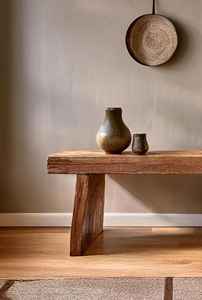 ม้านั่งคอนโซลไม้สไตล์รัสติกสุดหรู พร้อมพื้นผิวไม้แผ่นใหญ่ โครงสร้างแข็งแรง ทนทาน และดีไซน์แบบดั้งเดิม - Product Image 3