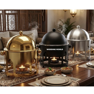 Plat de service en métal de qualité supérieure, design personnalisé, cocotte de luxe, élégant et classique, chauffe-plats en métal neuf pour la vente en gros - Product Image 2