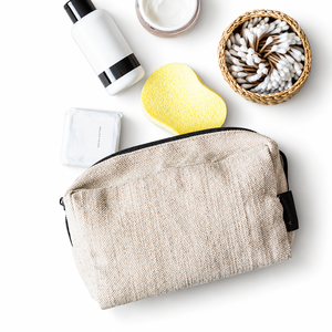 Sac de voyage cosmétique personnalisé en chanvre naturel avec fermeture éclair – Fabricant de trousses de toilette OEM en gros Thaïlande - Product Image 2