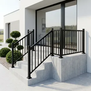 Barandillas minimalistas de acero para balcones, montadas en la pared, resistentes al óxido, para uso en balcones exteriores. - Product Image 1