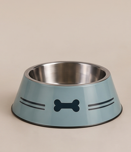 OEM Cuenco para perros de acero inoxidable con esmalte azul pizarra, base antideslizante, para cachorros y gatos, para comida y agua, venta al por mayor - Product Image 2
