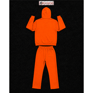 Ensemble de survêtement orange pour homme : sweat à capuche et pantalon de jogging – Vêtements de sport décontractés, streetwear, gym – Vente en gros – Fabricant de survêtements deux pièces - Product Image 6