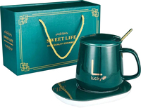 Chauffe-tasse intelligent auto-chauffant en céramique, maintien au chaud à 55 degrés, chauffe-café électrique thermostaté, ensemble de contrôle de température – Cadeau