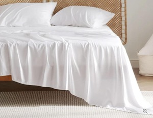 Drap de lit en bambou 300TC, uni, doux, respirant, literie de luxe pour hôtel, maison, chambre d'hôtes et usage quotidien - Product Image 5