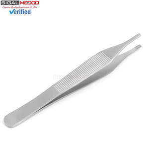 Pinzas para Tejidos Adson Brown 7x7 Dientes 12CM 4.75 Pulgadas, Instrumento Quirúrgico Manual de Acero Inoxidable Premium SIGAL MEDCO SM-SR-0285 CE - Product Image 1