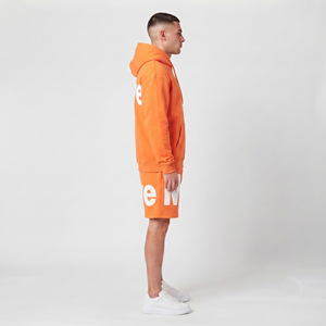 Men Puff Print Oversize Two Piece Sweat Short <b>Set</b> 100% Cotton Drawstring Closure Loose Fit Elastic Waist Men's <b>Twin</b> <b>Set</b> - Product Image 3