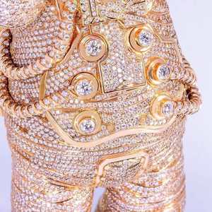 Joyería Hip Hop Personalizada, Colgante de Moissanita VVS Color D con Incrustaciones de Diamantes, Plata de Ley 925, Colgante con Letra, Logotipo o Nombre - Product Image 4