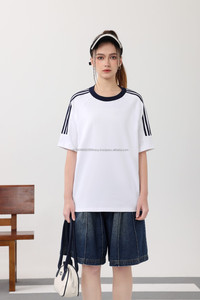 Fabricant de t-shirts à manches 3 barres de conception personnalisée en gros 200gsm classique en coton respirant surdimensionné et coupe ample pour hommes - Product Image 2