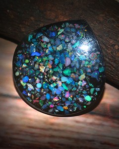 Opale doublette de qualité AAA+++ en forme de cœur – Opale en vrac superposée pour bagues, pendentifs et bijoux personnalisés en gros - Product Image 3