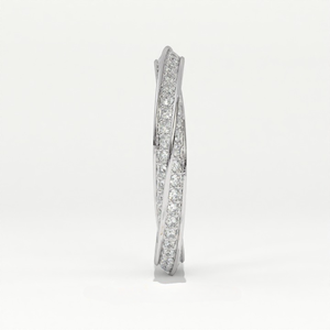Anillo de Eternidad Aarinya con Diamantes Pavé en Forma de Mobius, Chapado en Oro Amarillo, Blanco y Rosa de 9K, Diseño de Gancho, Anillo de Lujo para Mujer, para Bodas y Fiestas - Product Image 3