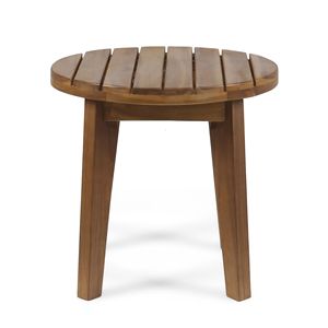 Table d'appoint extérieure en bois d'acacia de 16 pouces avec finition teck, tables d'extérieur élégantes - Product Image 2