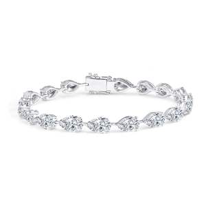 Bracelet en or 9k 10k 14k 18k avec pierres synthétiques (diamants de laboratoire) pour femmes, bracelet de bijouterie avec accents de diamants - Product Image 1